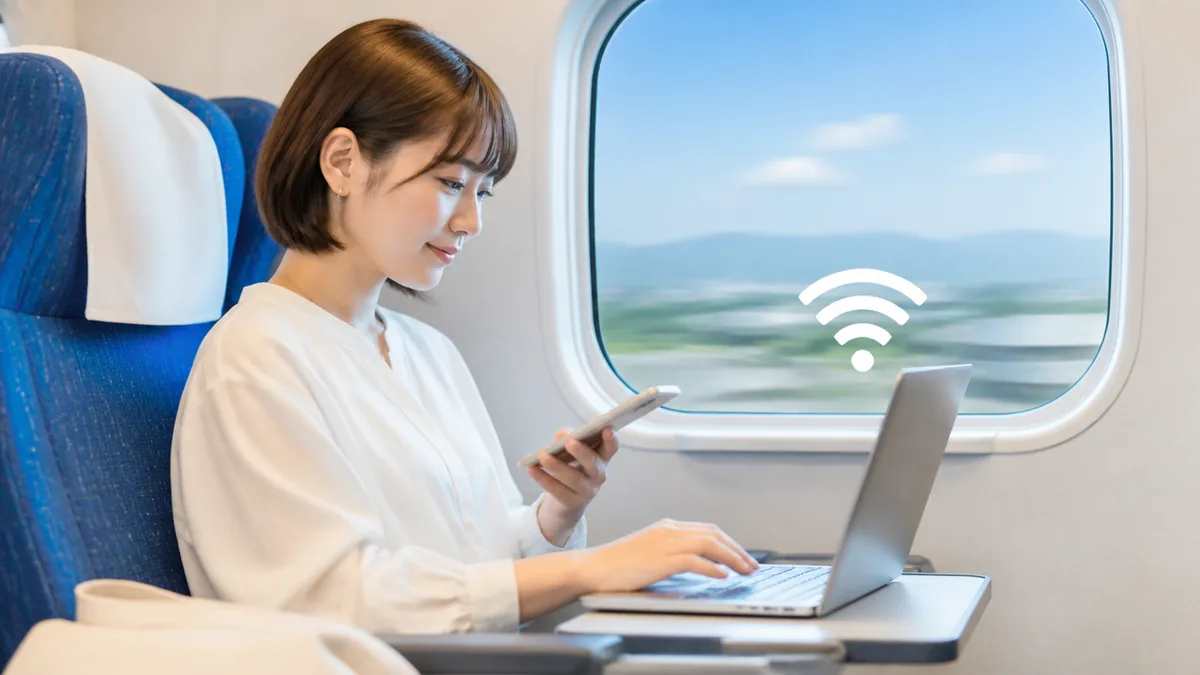 新幹線のWi-Fiは全路線無料！接続方法・実測速度・つながらない時の対処法まで完全ガイドのアイキャッチ画像