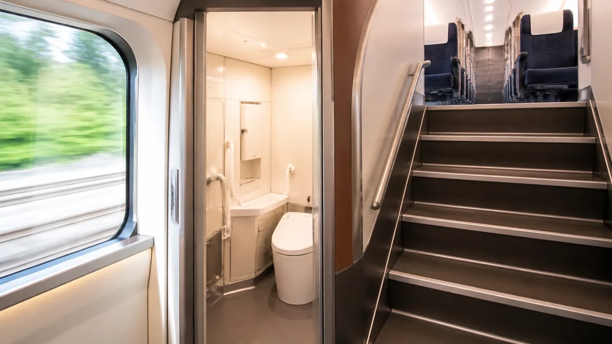 グリーン車のトイレは5号車！2階建ての足元にあるの解説画像