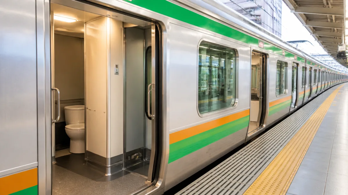 15両編成のときはどこ?付属編成(11〜15号車)のトイレの解説画像
