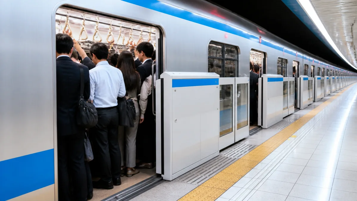 東西線の混雑率は150%で全国6位｜空いてる号車・時間帯・座れる始発駅を全解説のアイキャッチ画像