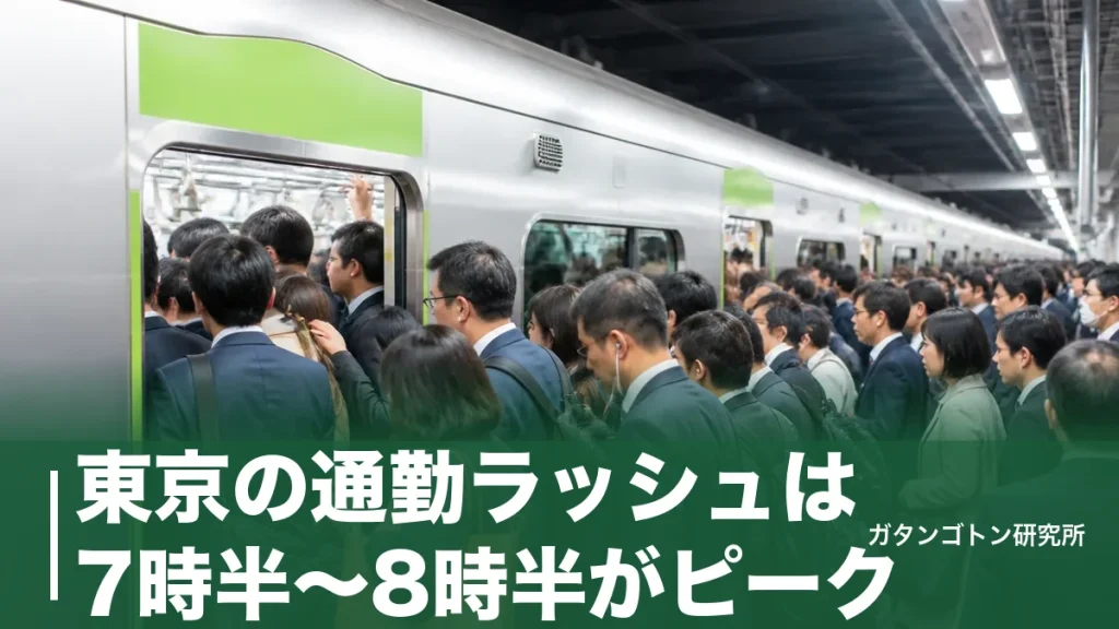 東京の通勤ラッシュは7時半〜8時半がピーク！路線別混雑率と30分ずらすだけで変わる回避術のアイキャッチ画像
