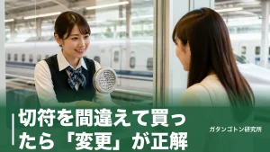 切符を間違えて買ったら「変更」が正解！手数料0円で直す手順と乗車後の精算ルールを全解説のアイキャッチ画像