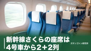 新幹線さくらの座席は4号車から2＋2列！号車別の配置とグリーン車6号車を全解説のアイキャッチ画像