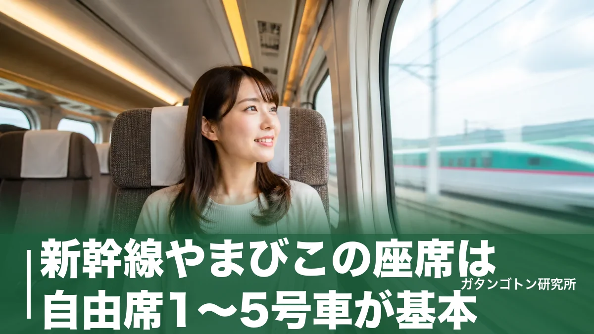 新幹線やまびこの座席は自由席1〜5号車が基本！料金差530円と座れる号車・席選びを全解説のアイキャッチ画像