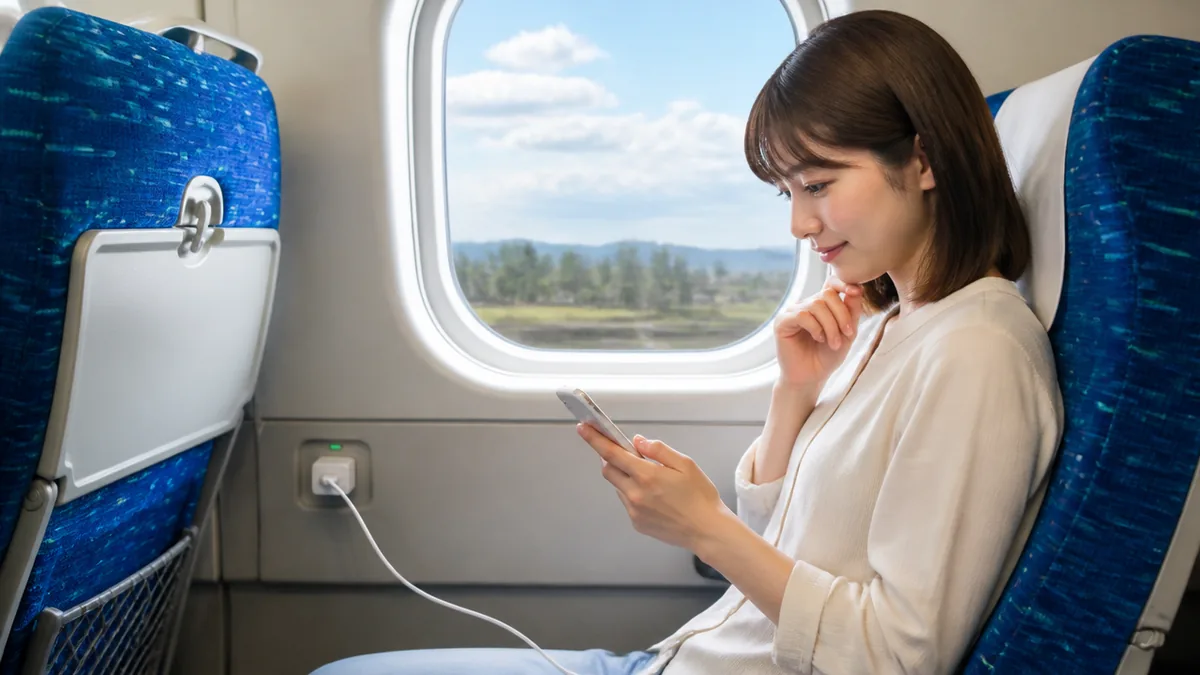 新幹線のぞみで充電器が使える席は？N700Sは全席・N700Aは窓側A・E席だけの差を解説のアイキャッチ画像